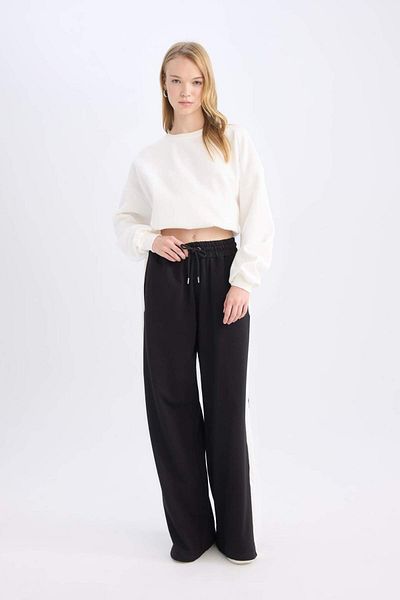 DeFacto Pantaloni de sport cool cu picior lat și talie elastică - D4764ax24au cu dungi cu șireturi