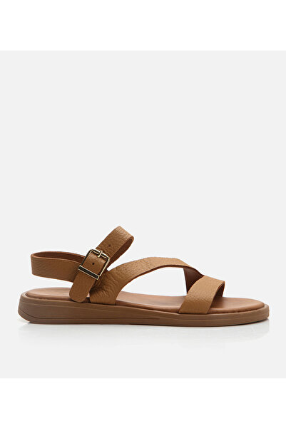 Hotiç Kadın Deri Taba Düz Sandalet