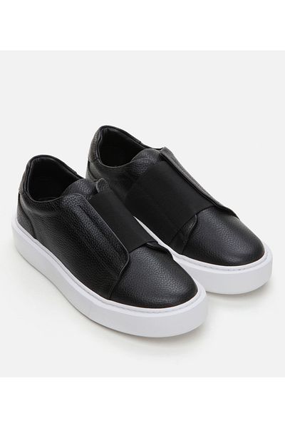 Hotiç Pantofi casual negri din piele pentru bărbați