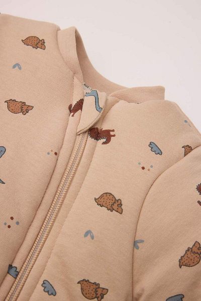 DeFacto Baby Boy Long Sleeve Dinosaur Print Combed Cotton Sleeping Bag - Zippered D6812A5Ns