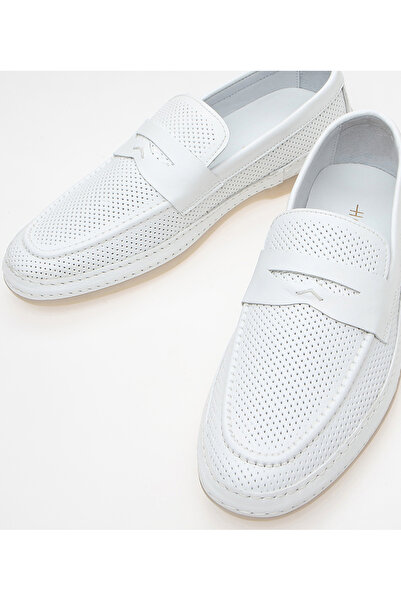 Hotiç Men's Leather White Loafer