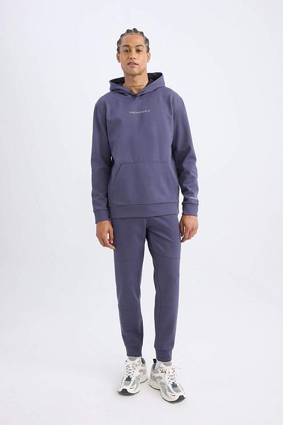 DeFacto Defactofit Standard Fit Hooded Arma Printed Kangaroo Pocket Skuba Diver Fabric Sweatshirt D1893Ax24