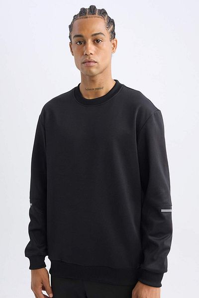 DeFacto Hanorac sport simplu de bază DeFactoFit Standard Fit Crew Neck E0073AX24WN