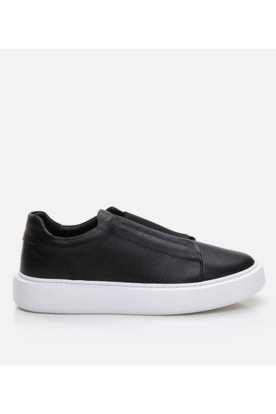 Hotiç Pantofi casual negri din piele pentru bărbați