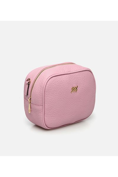 Hotiç Geantă de damă din piele roz mini (crossbody).