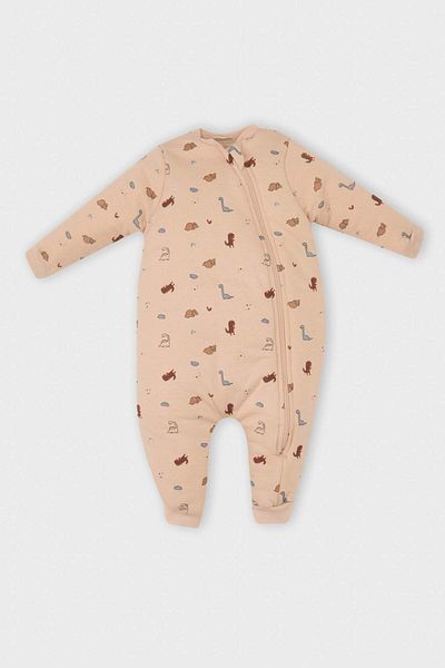 DeFacto Baby Boy Long Sleeve Dinosaur Print Combed Cotton Sleeping Bag - Zippered D6812A5Ns