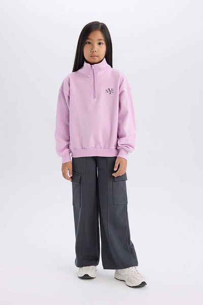 DeFacto Pantaloni de sport pentru fete cu picior largi Cargo Pocket - D0744a8