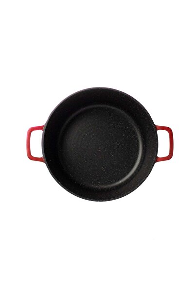 Ella Home Universal cast aluminum pot with lid, burgundy, 6.3L, 28 cm