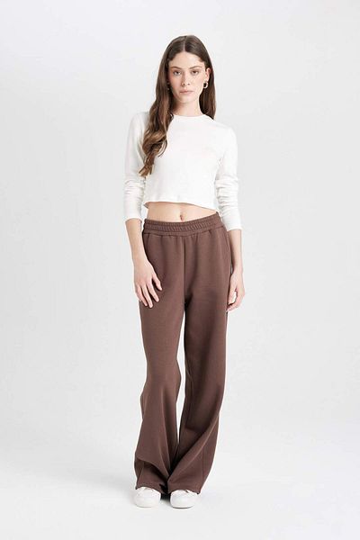 DeFacto Pantaloni de trening de bază cu picioare largi și talie elastică - buzunare B3345ax24wn