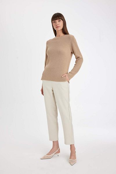 DeFacto Regular Fit Crew Neck Glitter Fabric Knitwear Sweater D0405Ax24Wn