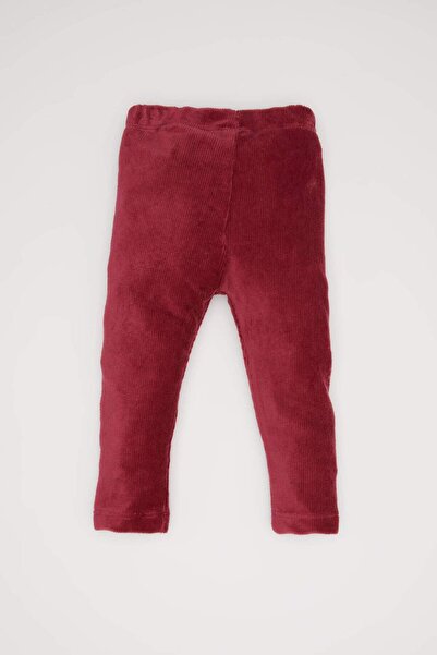 DeFacto Kız Bebek Düz Paça Beli Lastikli Basic Düz Fitilli Kadife Tayt Y1083A224WN