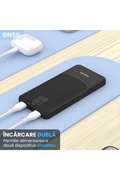 DUDAO Powerbank 20000mah, Dual Charging 2 X Usb-a 5v 2a, Max Power 10w, Black