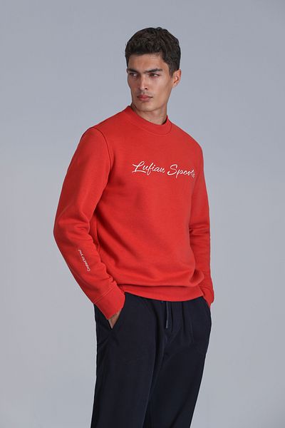 Lufian Men's Red Sweatshirt - 112030137   Loved