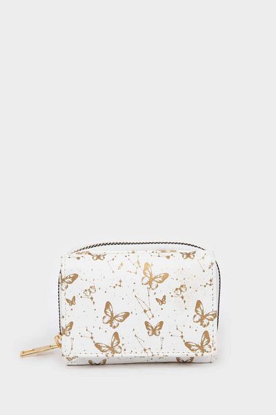 DeFacto Women's Butterfly Patterned Faux Leather Wallet 3170962