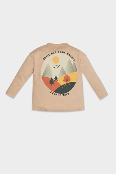 DeFacto Μακρυμάνικο μπλουζάκι με στάμπα για αγόρι D5641A524WN