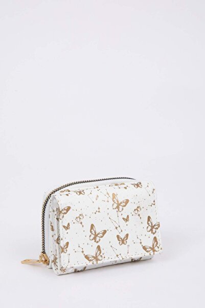 DeFacto Women's Butterfly Patterned Faux Leather Wallet 3170962