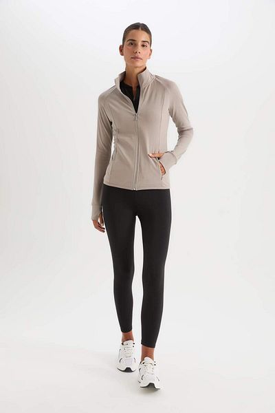 DeFacto DeFactoFit Cardigan sport cu guler vertical, buzunar dublu, cu fermoar B3985AX24AU