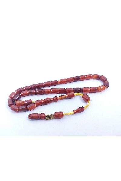 İskeçe Exclusive Jesus Balkaya Masterpiece 12 Layers of Silk Stringed Conical Slice (Old Style) Old Tightening Amber Certified 7339