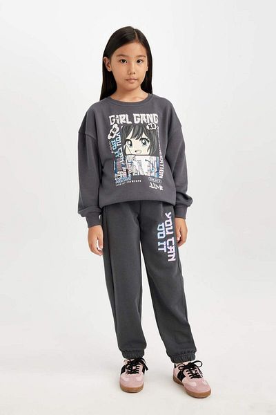 DeFacto Pantaloni de sport Jogger pentru fete - imprimați, cu talie elastică și buzunare D0739a824au