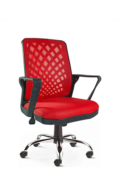 ÜNAL OFFİCE FURNİTURE & DESİNG Büro Ofis Çalışma Koltuğu-kırmızı Bilgisayar S...