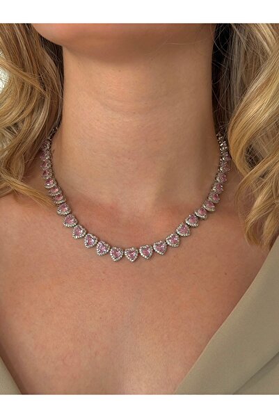 h&b design jewel VIP Pembe Kalpli Kolye