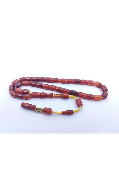İskeçe Exclusive Jesus Balkaya Masterpiece 12 Layers of Silk Stringed Conical Slice (Old Style) Old Tightening Amber Certified 7339