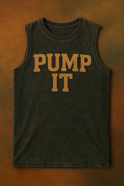 technomonkey Black Men's Cotton Training Sports Tank Top Oversize Washable Pump It Printed Sleeveless T-Shirt