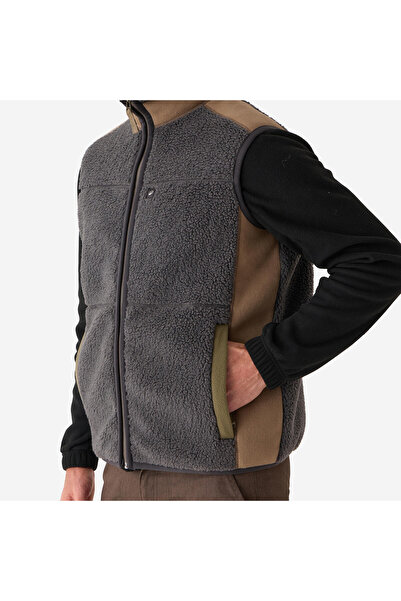 Decathlon Solognac Erkek Polar Yelek - Avcılık ve Doğa Gözlemi - Gri - 500