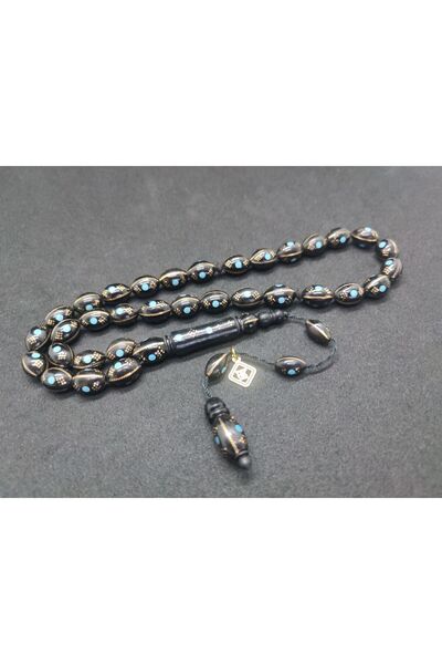 İskeçe Exclusive Hakan Kaya Master Artifact 3-Piece Silver Split Silver Knife with Enamel Pearl Black Kuka Certified 8072