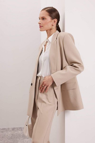 DeFacto Jachetă oversize cu formă largă, cu nasturi, blazer simplu de bază C2457AX24AU
