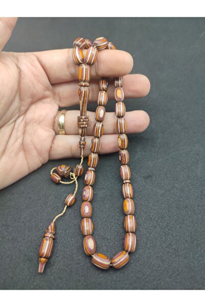 İskeçe Exclusive Halil Hilmi Master - Rare Colored Camphor Wood Rosary with Ring, Certified 6934
