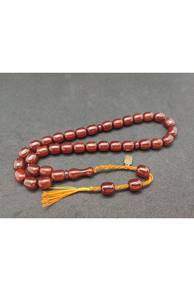 İskeçe Exclusive Osama Omari Master Artifact 50 de ani Roșu Imame Inclined German Faturan Tasbih Certified 8017