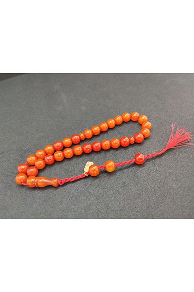 İskeçe Exclusive Osama Omari Master Artifact 50 de ani Roșu Imame Inclined German Faturan Tasbih Certified 7862