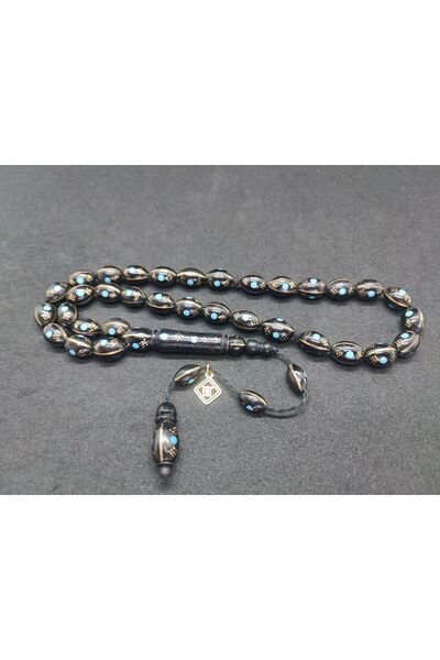 İskeçe Exclusive Hakan Kaya Master Artifact 3-Piece Silver Split Silver Knife with Enamel Pearl Black Kuka Certified 8072