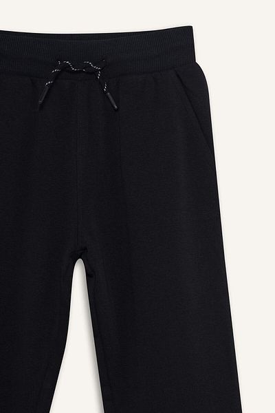 DeFacto Pantaloni de sport negri pentru școală, cu talie elastică, cu picioare drepte, 25k801t01941