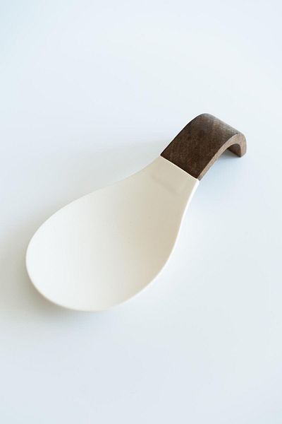 Dekorzdükkan Acacia Handle Silicone Countertop Dirty Spoon Holder