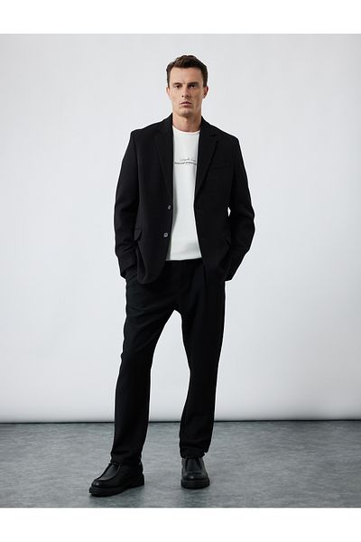 Koton Jachetă blazer slim fit cu guler mono, cu mânecă lungă, buzunar cu clapetă