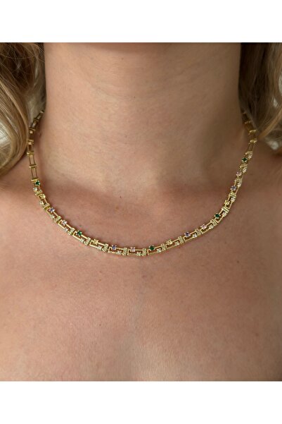 h&b design jewel Vip Mini Renkli Taşlı Kolye