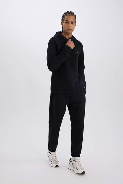 DeFacto Pantaloni de sport Jogger negri pentru bărbați - Standard Fit D0753ax24au