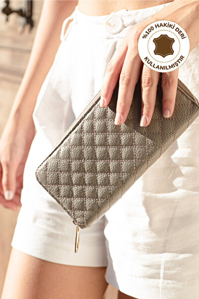 Radino Collection Γυναικείο πορτοφόλι από γνήσιο δέρμα με φερμουάρ – Με θήκη για κάρτες και θήκη για νομίσματα, κομψό και χρηστικό σχέδιο