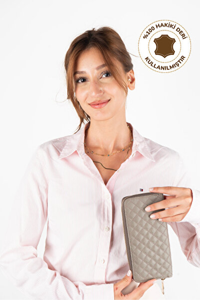 Radino Collection Γυναικείο πορτοφόλι από γνήσιο δέρμα με φερμουάρ – Με θήκη για κάρτες και θήκη για νομίσματα, κομψό και χρηστικό σχέδιο