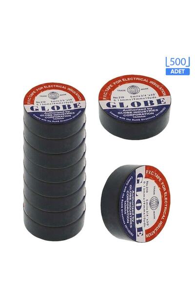 Globe Siyah Izole Elektrik Bandı 500 Adet