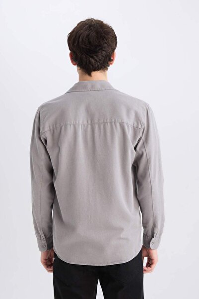 DeFacto %100 Pamuk Regular Fit Basic Düz Uzun Kollu Gömlek D7406AX24AU