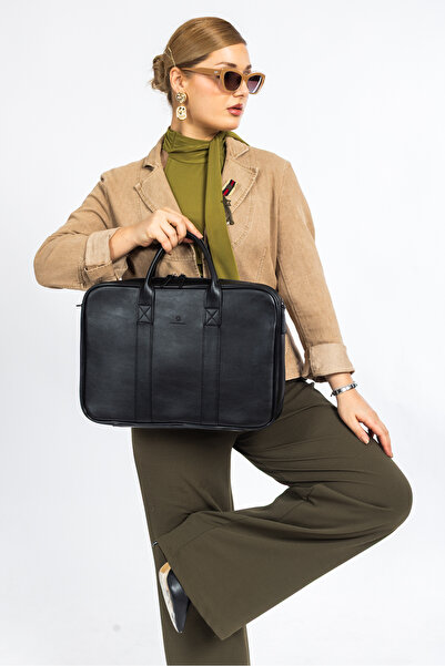 Necati Çanta Куфарче за лаптоп Macbook Органайзер 15,6" и 16" Черен