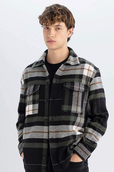 DeFacto Cămașă cu mânecă lungă din flanel Lumberjack Relax Fit A7045ax24au