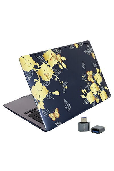 SyncCase Huawei Kılıf Matebook D15 Kılıf (2019-2020-2021-2022 YILI) Ile Uyumlu Kristal Flower01nl Kapak Kılıf