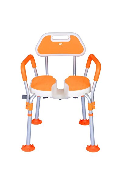 Linomag Scaun de duș din aluminiu, înălțime reglabilă, spătar, ventuze, mâner...