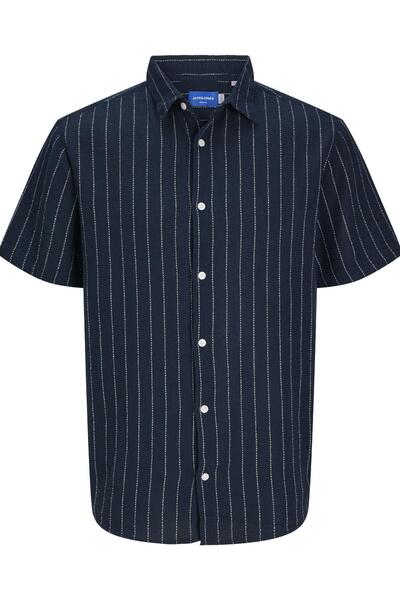 Jack & Jones J&J JOSHUA Чоловіча сорочка з короткими рукавами, темно-синя