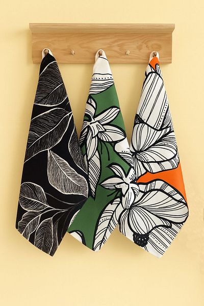 Alseko Concept Flora 01 Series 35X50Cm 3 Pieces Cotton Kitchen Oven Towel