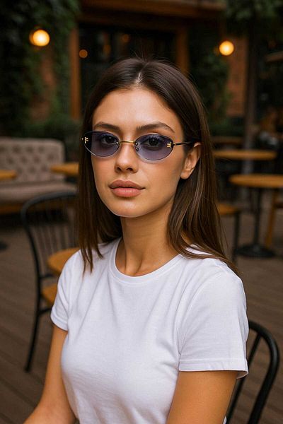 La'Graccia F First Oval Stone Unisex Sunglasses